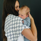 Dusty Blue Wavy Checkered Muslin Burp Cloth