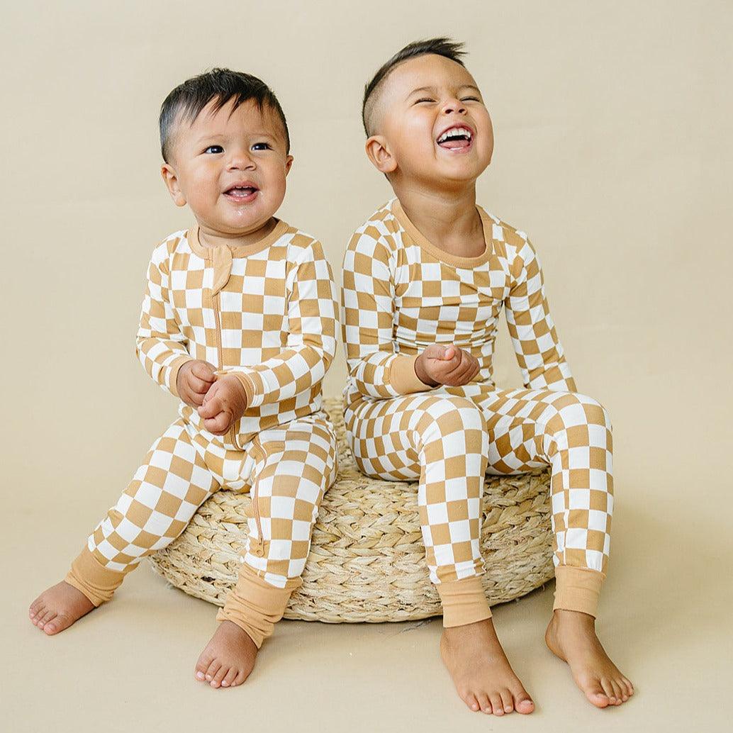 Golden Coast Check 2pc Pajama Set - Little Joy Co.