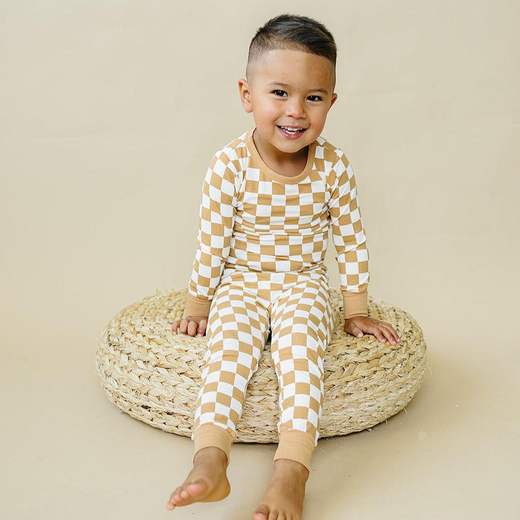 Golden Coast Check 2pc Pajama Set - Little Joy Co.