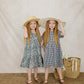 Navy Gingham Linen Cotton Dress