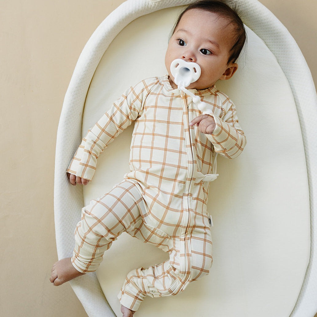 Pumpkin Plaid Zippy Romper