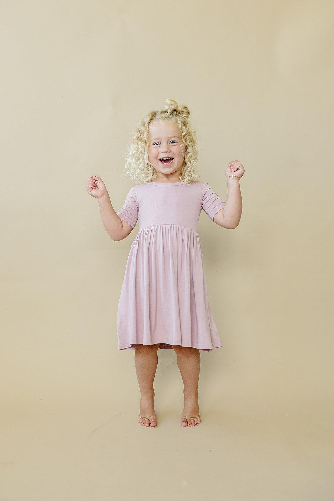 Tropical Haze Bamboo Twirl Dress - Little Joy Co.