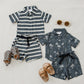 Stripe Linen Cotton Shorts