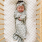 Light Green Daisy Bamboo Knot Gown - Little Joy Co.