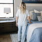 Women's Light Blue Gingham Pajama Set