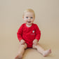 Custom Embroidered Red Christmas Bubble Romper or Tee - Santa