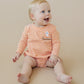 Custom Embroidered Orange Striped Halloween Bubble Romper - Ghost