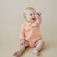 Custom Embroidered Orange Striped Halloween Bubble Romper - Ghost
