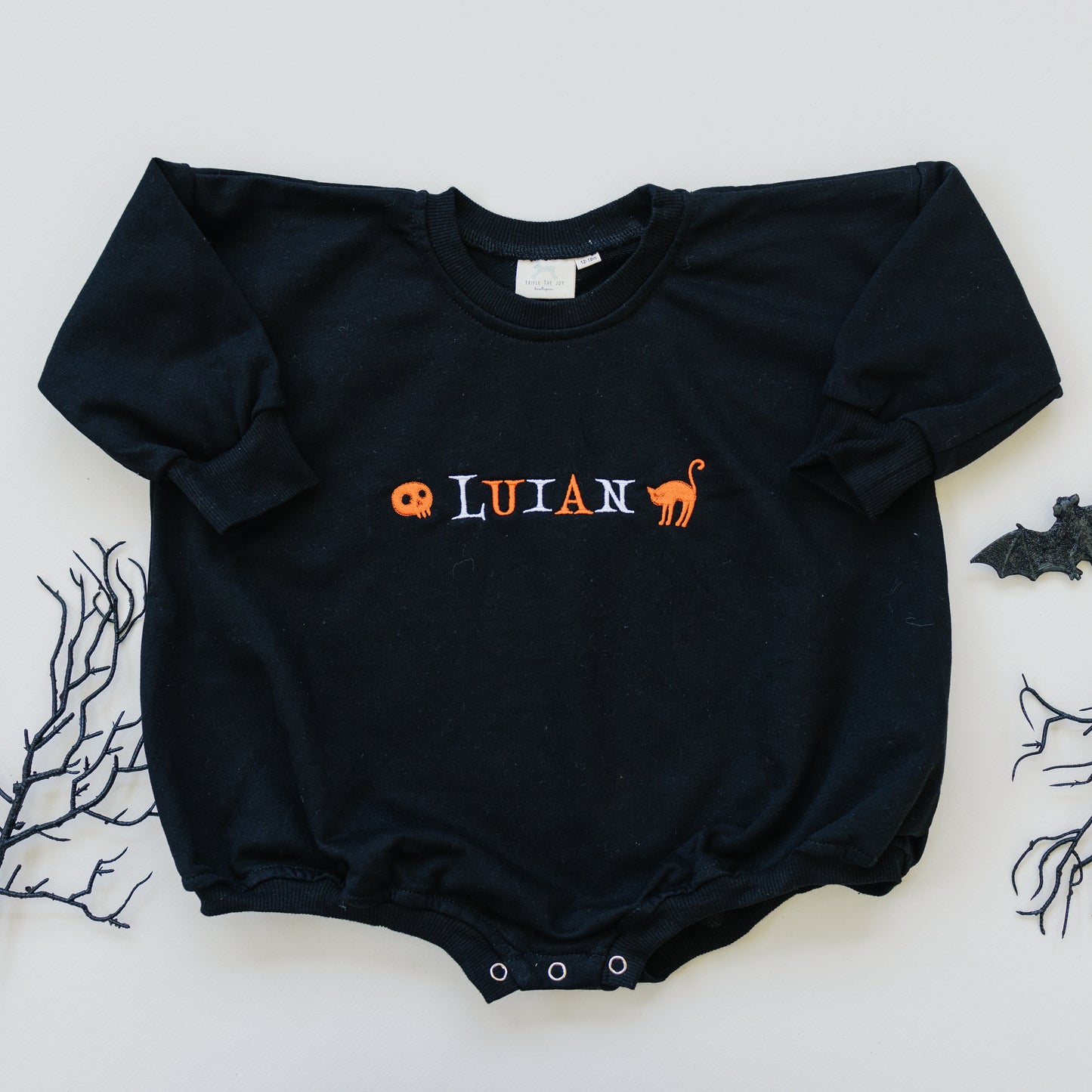 Benutzerdefinierter bestickter Halloween-Sweatshirt-Strampler
