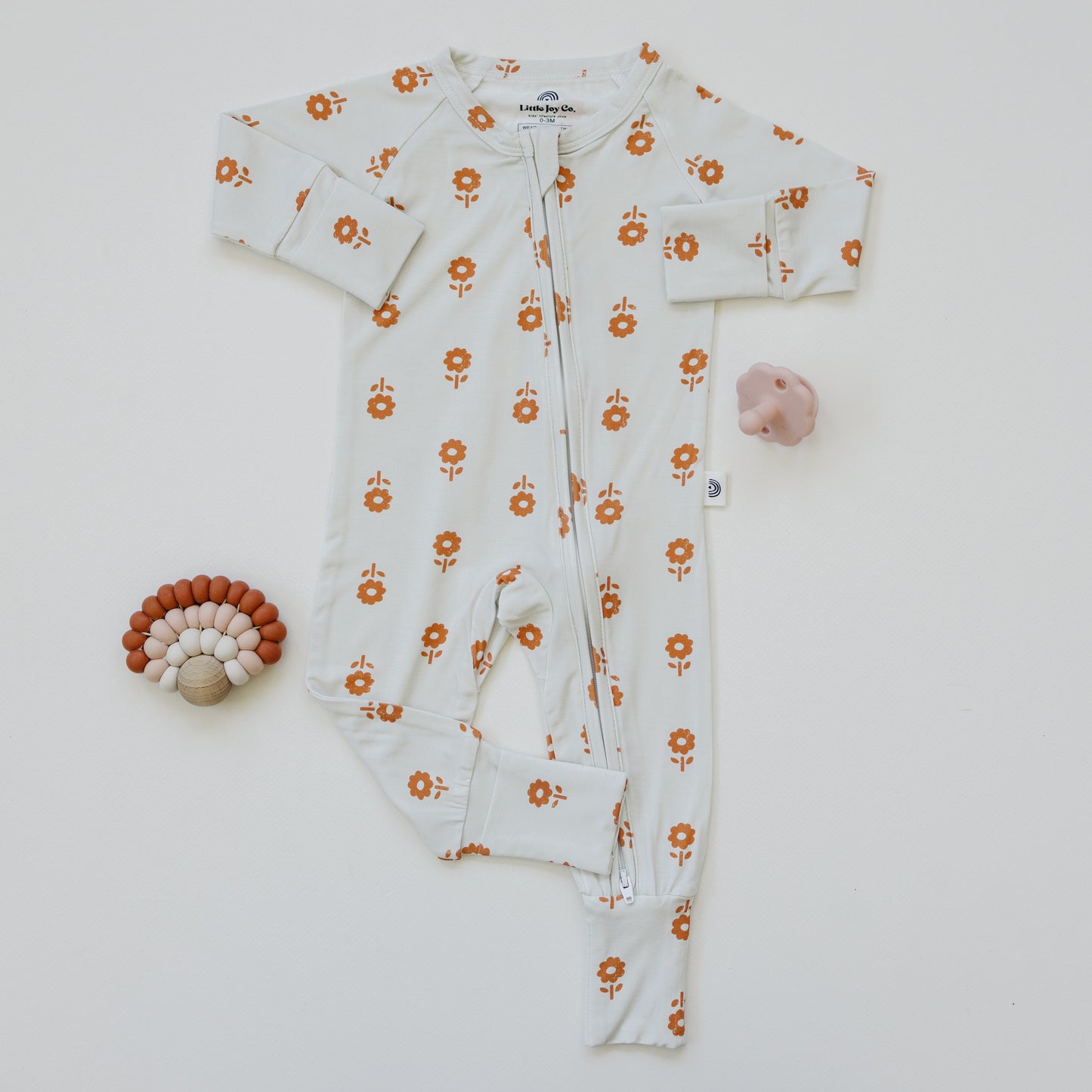 Pumpkin Posie Bamboo Zippy Romper