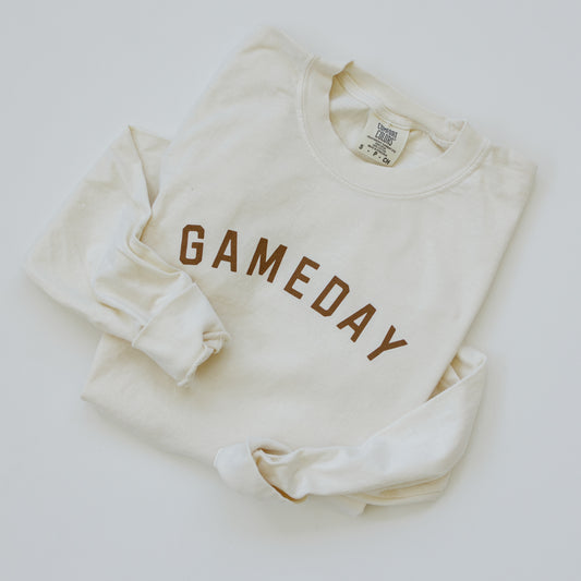 „Gameday“-Sweatshirt mit Rundhalsausschnitt in Komfortfarben für Erwachsene – weitere Farben