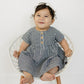 Navy Gingham Linen Cotton Dress
