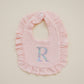 Custom Embroidered Ruffled Muslin Bib - more colors