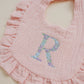 Custom Embroidered Ruffled Muslin Bib - more colors