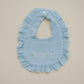 Custom Embroidered Ruffled Muslin Bib - more colors