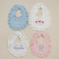Custom Embroidered Ruffled Muslin Bib - more colors