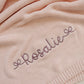 Custom Embroidered Knit Blanket - Blue Gray