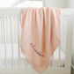 Custom Embroidered Knit Blanket - Blush Pink