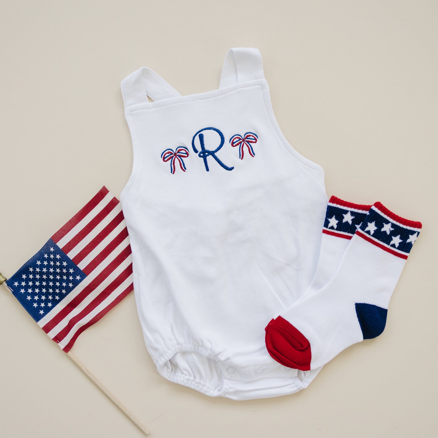 Custom 4th of July Overall Bubble Romper - more colors & pick your design!