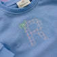 Custom Embroidered Crewneck Sweatshirt or Romper - Light Blue