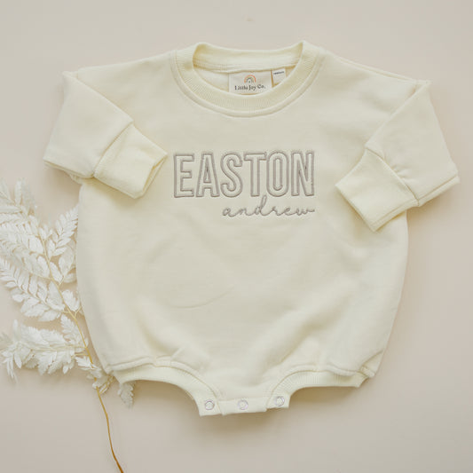 Custom Embroidered Sweatshirt Romper