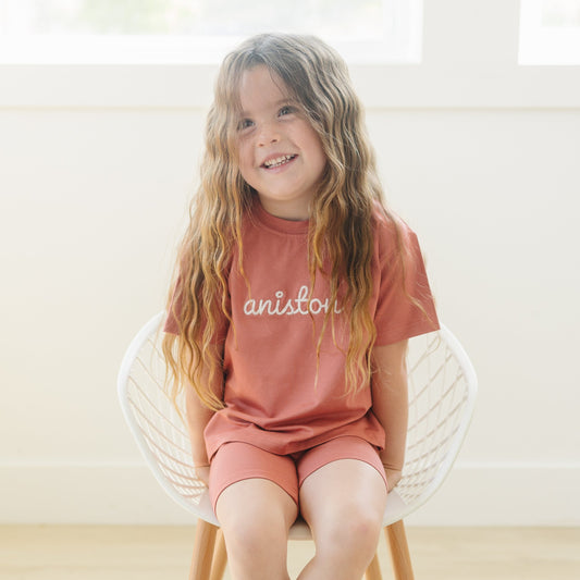 Custom Embroidered Bamboo Tee & Bike Short Set