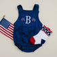 Custom 4th of July Overall Bubble Romper - more colors & pick your design!