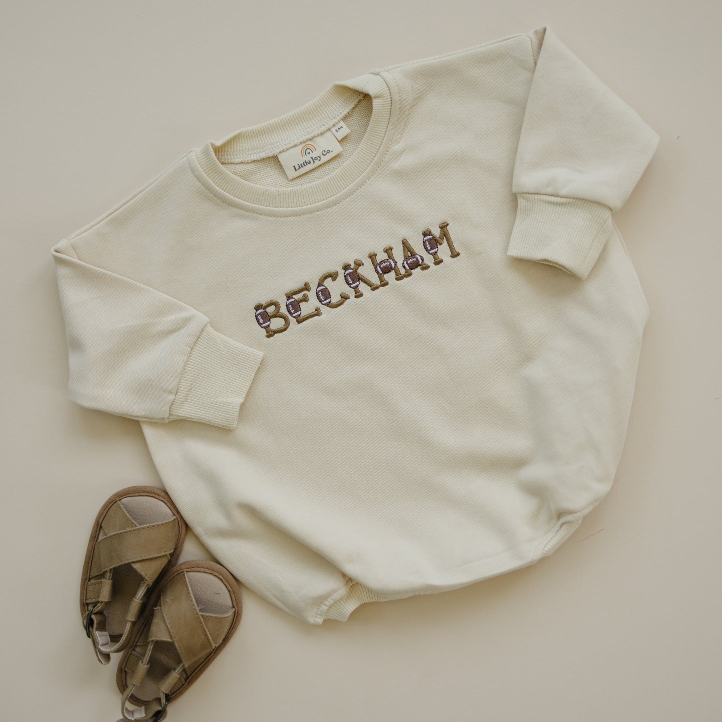 Custom Embroidered Crewneck or Sweatshirt Romper - Football