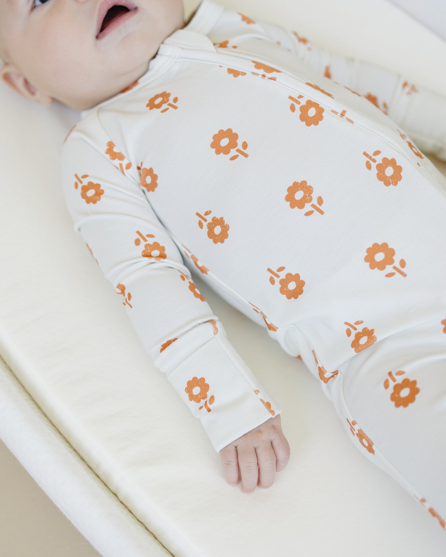 Pumpkin Posie Bamboo Zippy Romper