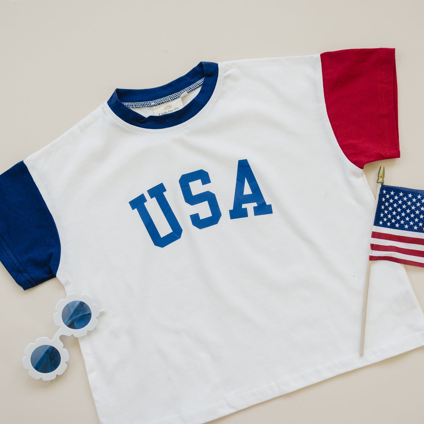 USA-Farbblock-T-Shirt