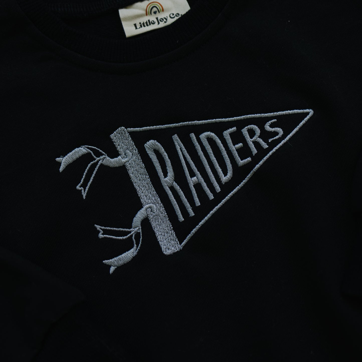 Custom Embroidered Crewneck or Sweatshirt Romper - Custom Pennant or Football Design