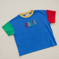 Custom Embroidered 90s Colorblock Tee and Biker Shorts Set