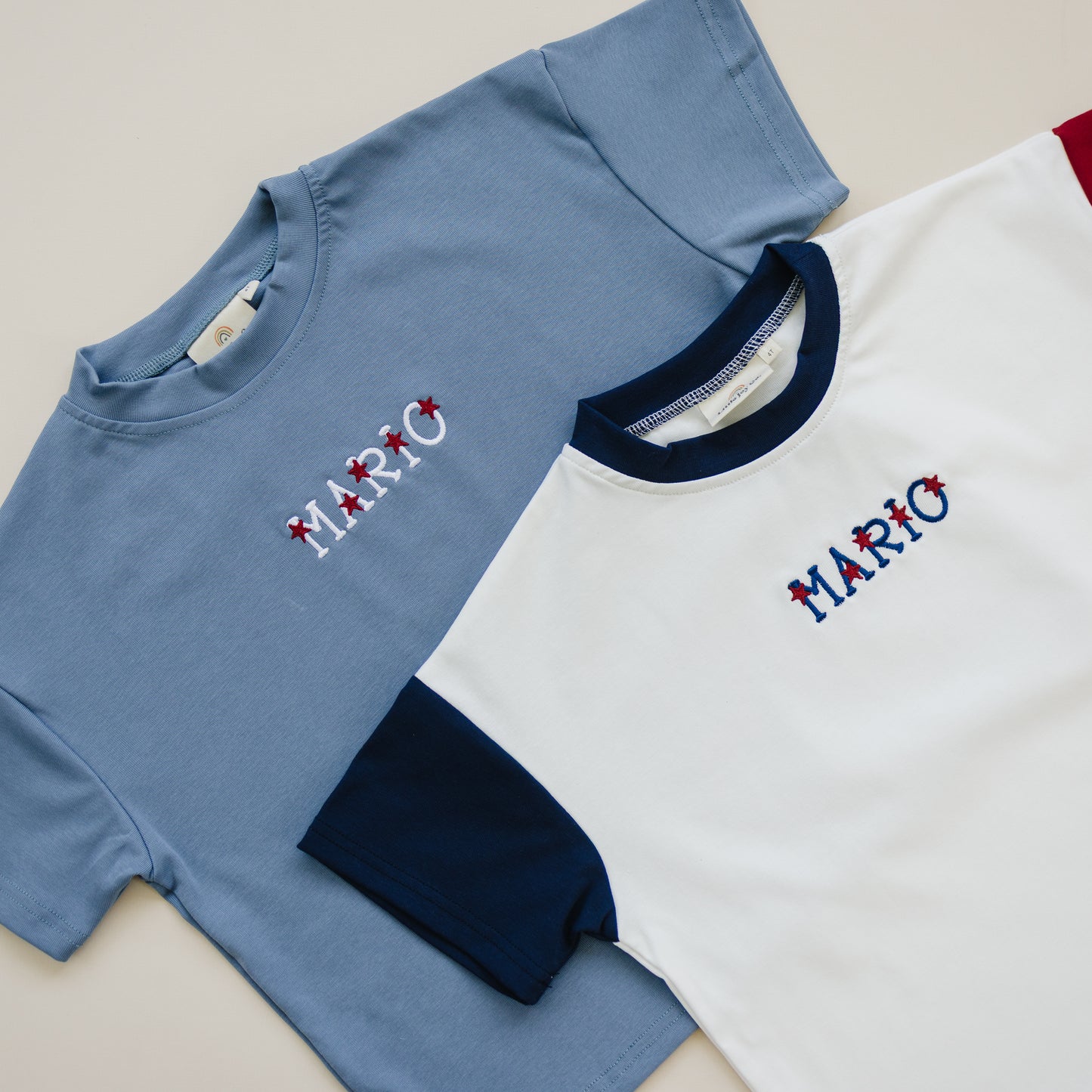 Custom Embroidered Blue 4th of July Oversized Tee or T-Shirt Romper - flag or pick your design!