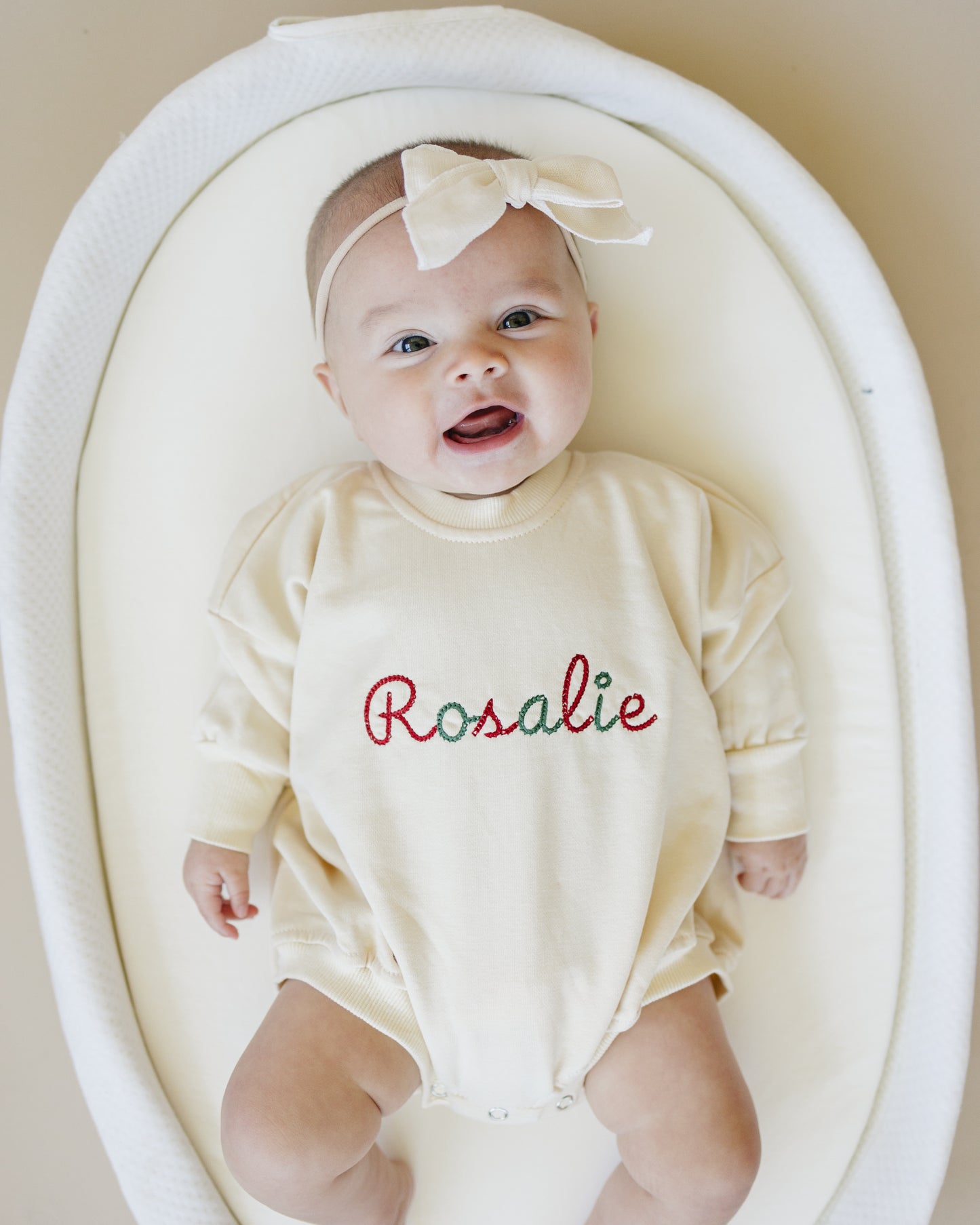 Custom Embroidered Christmas Sweatshirt Romper