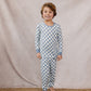 Blue Checkered Ribbed Bamboo Cozy Set