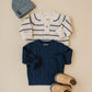Stripe Button Knit Sweater