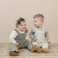 Green Ruffle Knit Overalls