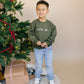 Custom Embroidered Christmas Crewneck or Sweatshirt Romper - Olive Green