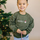 Custom Embroidered Christmas Crewneck or Sweatshirt Romper - Olive Green