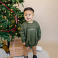 Custom Embroidered Christmas Crewneck or Sweatshirt Romper - Olive Green