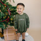 Custom Embroidered Christmas Crewneck or Sweatshirt Romper - Olive Green