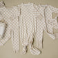 Taupe Checkered Bamboo Cozy Set