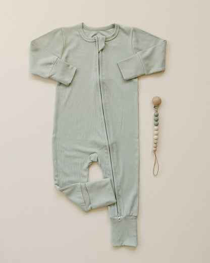 Solid Ribbed Bamboo Zippy Romper - more colors