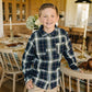 Navy Plaid Button Up Shirt