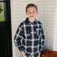 Navy Plaid Button Up Shirt