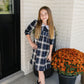 Navy Plaid Smocked Dress