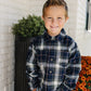 Navy Plaid Button Up Shirt