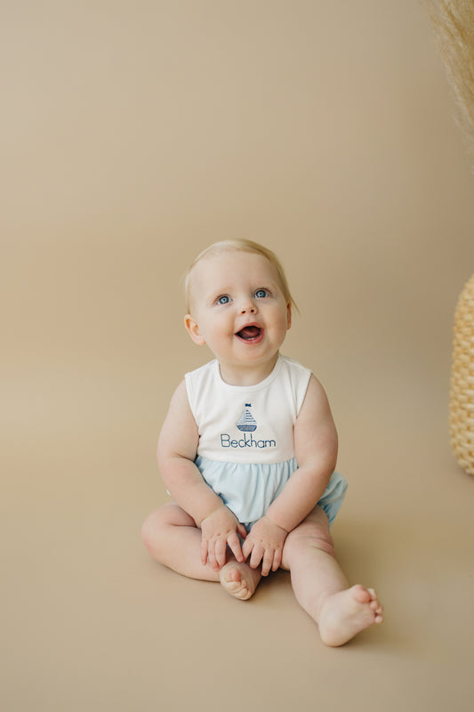 Custom Bubble Romper - Sailboat