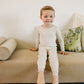 Taupe Stripe Ribbed Bamboo Cozy Set