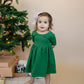 Custom Embroidered Organic Cotton Christmas Twirl Dress - Red or Green